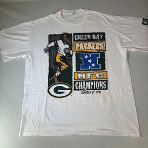 Vintage 1997 Starter Green Bay Packers NFC Champions T-Shirt Sz L Brett Favre